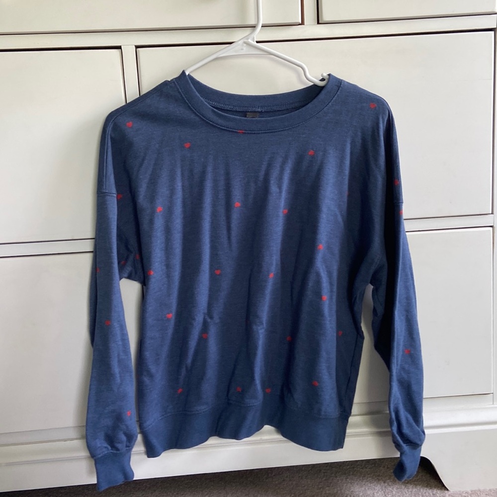 Francesca’s Blue Heart Crewneck